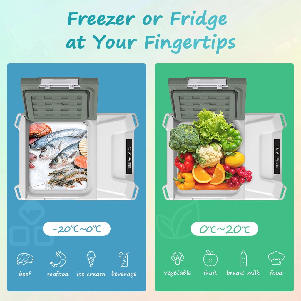 Alpicool 12V 9L Portable Car Refrigerator, RV Freezer & Refrigerator 2-in-1, Quiet Cooling -4℉ to 68℉