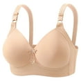 thumbnail image 2 of Feancey Plus Size Everyday Bras for Women Comfort Wireless Bra Adjustable Straps Full Coverage Bralette Push Up No Underwire Underwear Beige XXL, 2 of 9