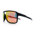 thumbnail image 5 of Mens Wrap Arm Oversized Sport Rectangle Mirror Lens Plastic Sunglasses Black - Orange Mirror, 5 of 7