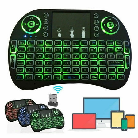 CZZY Mini i8 Wireless Keyboard 2.4G with Touchpad Compatible with PC Android TV Kodi Media Box XBox Play Station With LED BackLight