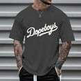 thumbnail image 2 of T-shirt à Manches Courtes pour Homme, Coupe Ample, Col Rond, Imprimé de Lettres, Décontracté et Populaire, 2 of 4