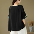 thumbnail image 5 of Generic Women's Plus Size Shirts Ethnic Style Retro Chinese Loose T-Shirt Summer Casual Round Neck Short Sleeve Tops, 5 of 6