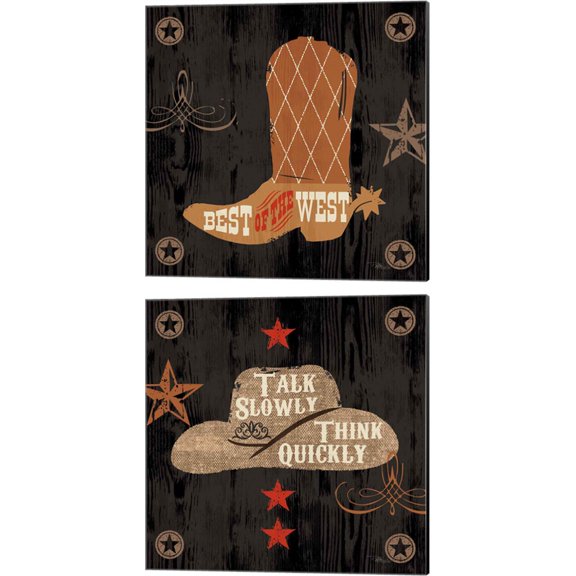 Great Art Now Saddle Up by Pela Studio 2 Piece Canvas Art Set Each 14W x 14H