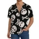 thumbnail image 1 of Fotbe black white Skull bone Camisa Estampada de Manga Corta para Hombre, Casual de Verano, Estilo Playero, Sin Arrugas-Small, 1 of 5