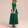 thumbnail image 5 of mgoYE Girls A-Line Halter Dress Junior Bridesmaid Flower Girl High Low Flowy Maxi Dresses Wedding Party Pageant Gown(Green,8-10 Years), 5 of 5