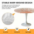 thumbnail image 6 of Bohemian Sun Elastic Fitted Round Table Cover Orange Boho Abstract Lines Waterproof Outdoor Tablecloth for Holiday Party, Picnic, Patio & Dining Fits Tables Up to 45"-54", 6 of 8