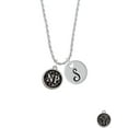 thumbnail image 2 of Delight Jewelry Silvertone Nurse Caduceus Seal - NP Silvertone Script Initial Disc - S - Charm Necklace, 20"+3", 2 of 4