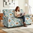thumbnail image 2 of TSOVTHRID White Daisy Floral Print Loveseat Covers Washable Stretch Recliner Slipcover Furniture Protector with Elastic Bottom Couch Covers for Dogs Pets, 2 of 7