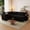 Black, variant on 100" U Shaped Sectional Sleeper Sofa, Pull Out Couch Bed with USB Ports, Cup Holder & Table Board, Corduroy 7 Seat Modular Sofa with Storage Chaise for Living Room, Home Theater, Family Lounge