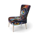 thumbnail image 3 of Designart « Vibrant Colorful Eye II » Fauteuil d'Appoint Moderne Bleu Rembourré - Fauteuil Moderne pour Salon, 3 of 7