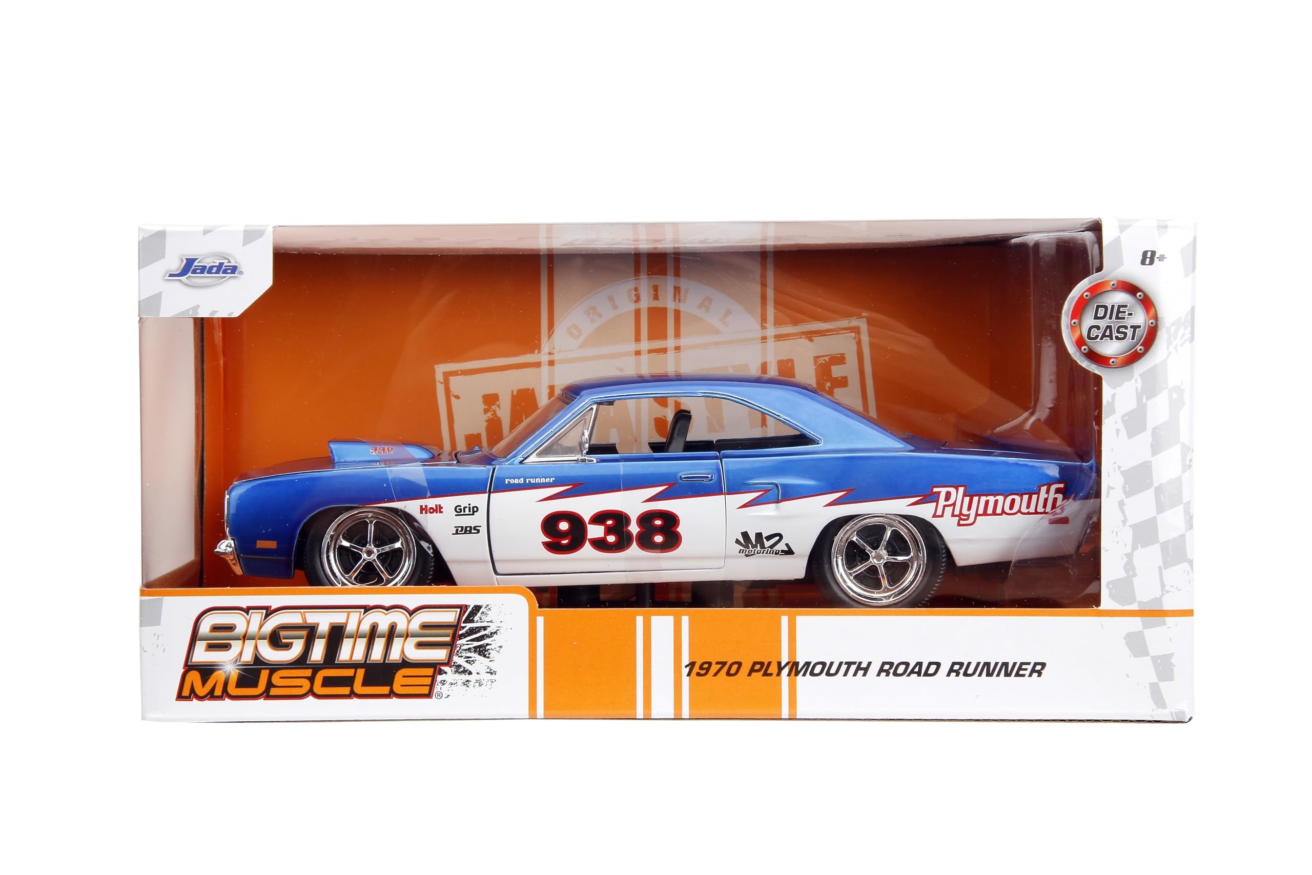 ミニカー 1:24 BTM 1970 Plymouth Road Runner 938 1970 Plymouth Road Runner #938 Candy Blue and White 