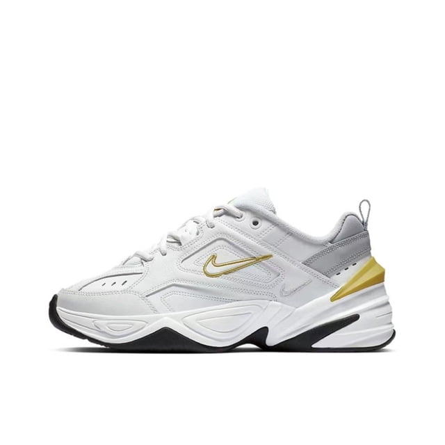 Zapatillas clásicas M2K Tekno blancas de platino puro, unisex, cómodas, de suela gruesa, estilo retro, informales, de caña baja