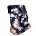 thumbnail image 3 of Plutus Pink Navy Fureal Faux Fur Luxury Throw Blanket, 3 of 3
