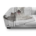 thumbnail image 3 of Cat Soft Flannel Fleece Blanket, Animal Theme a Dog and a Cat Lying Together on the White Background Digital Image, Cozy Plush for Indoor and Outdoor Use, 70" x 90", White and Grey, by Ambesonne, 3 of 6