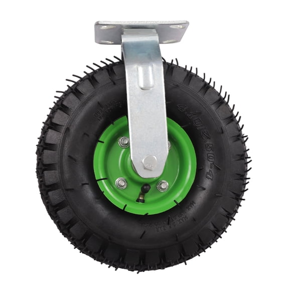 Miumaeov 10" Pneumatic Caster Set of 4-2 Swivel/2 Rigid - Black Rubber Wheel - 300kg/661.39lbs Capacity