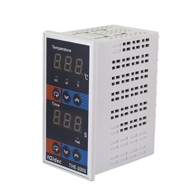 Amdohai Contrôleur de Température et d'Heure à Affichage Numérique Intelligent 0-400°C Réglable pour Machine d'Estampage à Chaud Four Type K Sortie de Relais Thermocouple