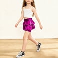 thumbnail image 6 of Emitonse Toddler and Baby Girls' Cotton Bloomer Shorts Girls Clothes Girls Metallic Shorts Shiny Ruffle Scooter Skater Dance Waist Pants For 3 14Y Hot Pink,10-12 Years, 6 of 9