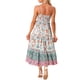 thumbnail image 3 of INSPIRE CHIC Vestido Maxi Sin Mangas de Tirantes Espagueti con Volantes de Flores Bohemio para Mujeres XL Verde Claro, 3 of 6
