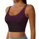 thumbnail image 2 of Fotbe Dark Purple Glitter Sujetador Deportivo Largo sin Aros para Mujer con Almohadillas y Soporte Medio, Transpirable y Absorbente, Camiseta Tipo Chaleco o Tank Top-Medium, 2 of 8