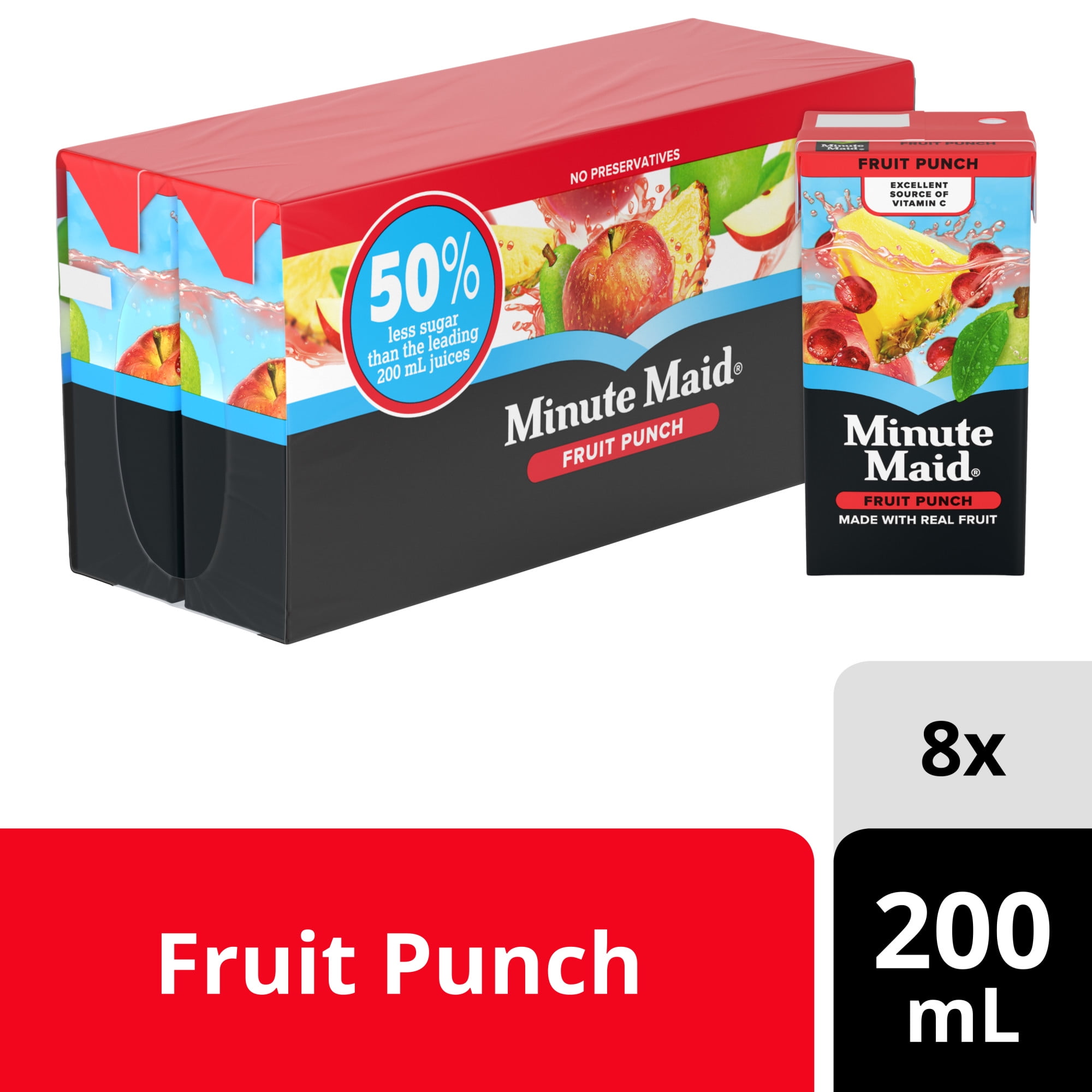 Minute Maid Fruit Punch Cartons, 200 mL, 8 Pack, 200 x mL
