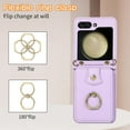 thumbnail image 5 of Phone Case for Samsung Galaxy Z Flip 5 5G 2023 Wallet Cell Cover with Crossbody Strap Ring Stand RFID Credit Card Holder Leather Accessories ZFlip5 Z5 G Flip5 5Z Women Men Girls Purple, 5 of 14