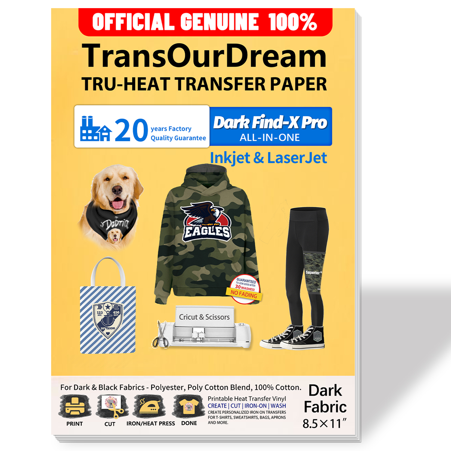 TransOurDream Dark Transfer Paper For T Shirts Laserjet Inkjet TransOurDream Dark Transfer Paper For T Shirts Laserjet Inkjet