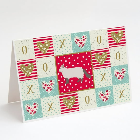 American Curl #2 Cat Love Greeting Cards and Envelopes Pack of 8