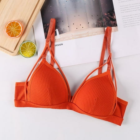 

Alvage Women s Cotton Triangle cup Bra Triangle Wirefree Strappy Bra Comfy Support ComfortFlex Fit Wirefree Bra Back Breasted Bra
