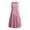 Pink, variant on Dvprdro Solid Cotton Linen Crewneck Sleeveless Midi Dress for Women Ruched Bodice Flared Hem Loose Fit Summer Beach