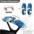 thumbnail image 6 of SCRAWLGOD Blue Marble Print Elastic Computer Chair Cover with Arm Rest Protector Cozy Removable Boss Chair Covers Scratch Resistant Rotating Chair Slipcover, 3 Pieces, S, 6 of 7