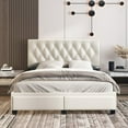 thumbnail image 2 of Sleep Sync Boyd Sleep Verona Upholstered Faux Leather Storage Platform Bed Frame White, 2 of 5