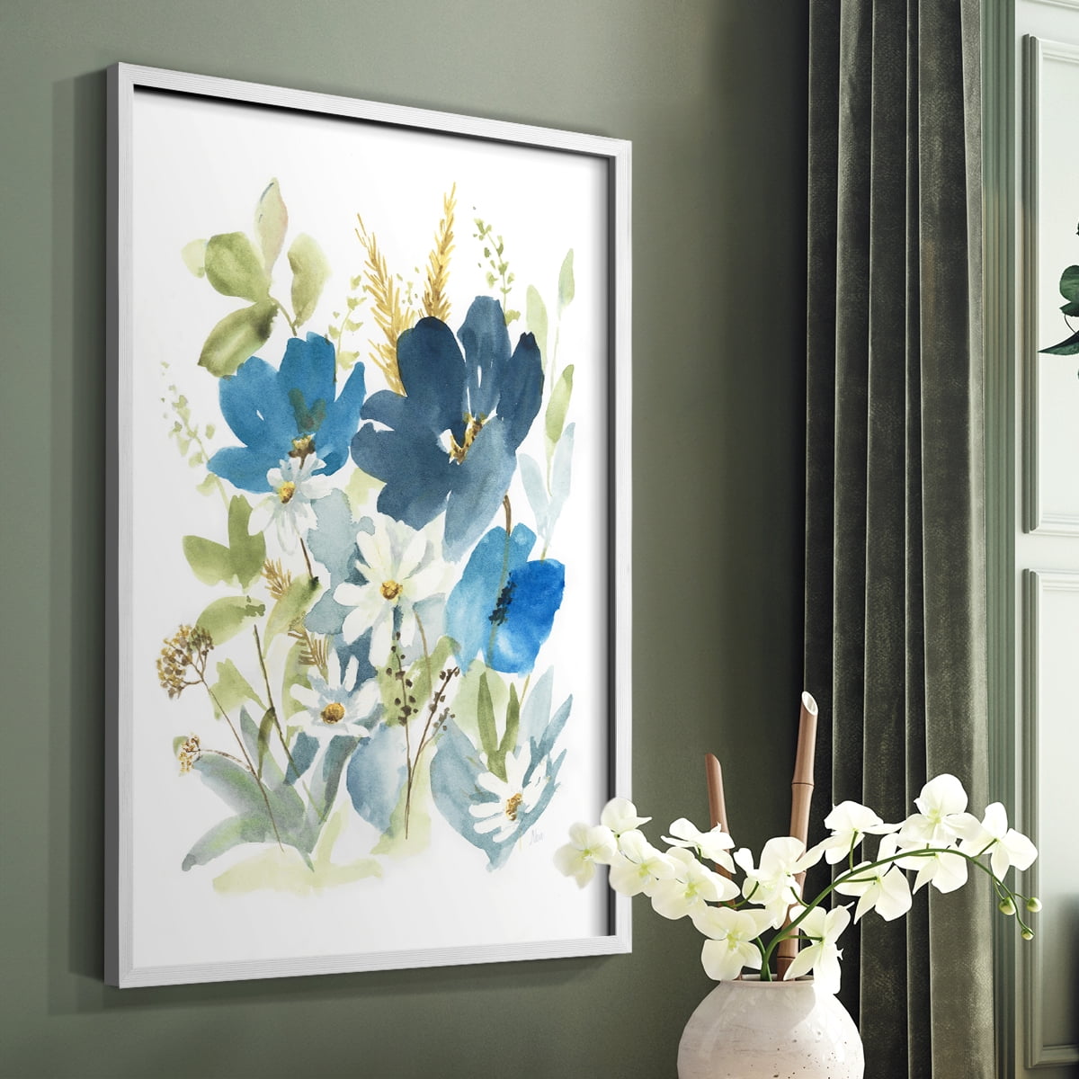 Wild Medley II Framed Print in White Solid Wood 11 x 14 Framed Print