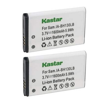 Kastar IA-BH130LB Battery 2-Pack Replacement for Samsung SMX-K45 SMX-K400 SMX-K442 HMX-U15 HMX-U15BN HMX-U15LN HMX-U20 HMX-U20BP HMX-W200TP HMX-U20BN/XAA HMXU20RNXAA HMX-W190 HMX-W200 Camera