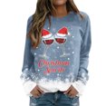 thumbnail image 1 of Gibobby Sudaderas navideñas Sudadera con estampado navideño para mujer Top Glass Ltter Sudadera de manga larga Blusa informal Temperament Pullover Top(Azul,G), 1 of 5