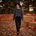 thumbnail image 6 of Halloween Witch Hat for Women Wide Foldable Knit Halloween Party Knitted Wool Hats for Cosplay Witch Costume, 6 of 6