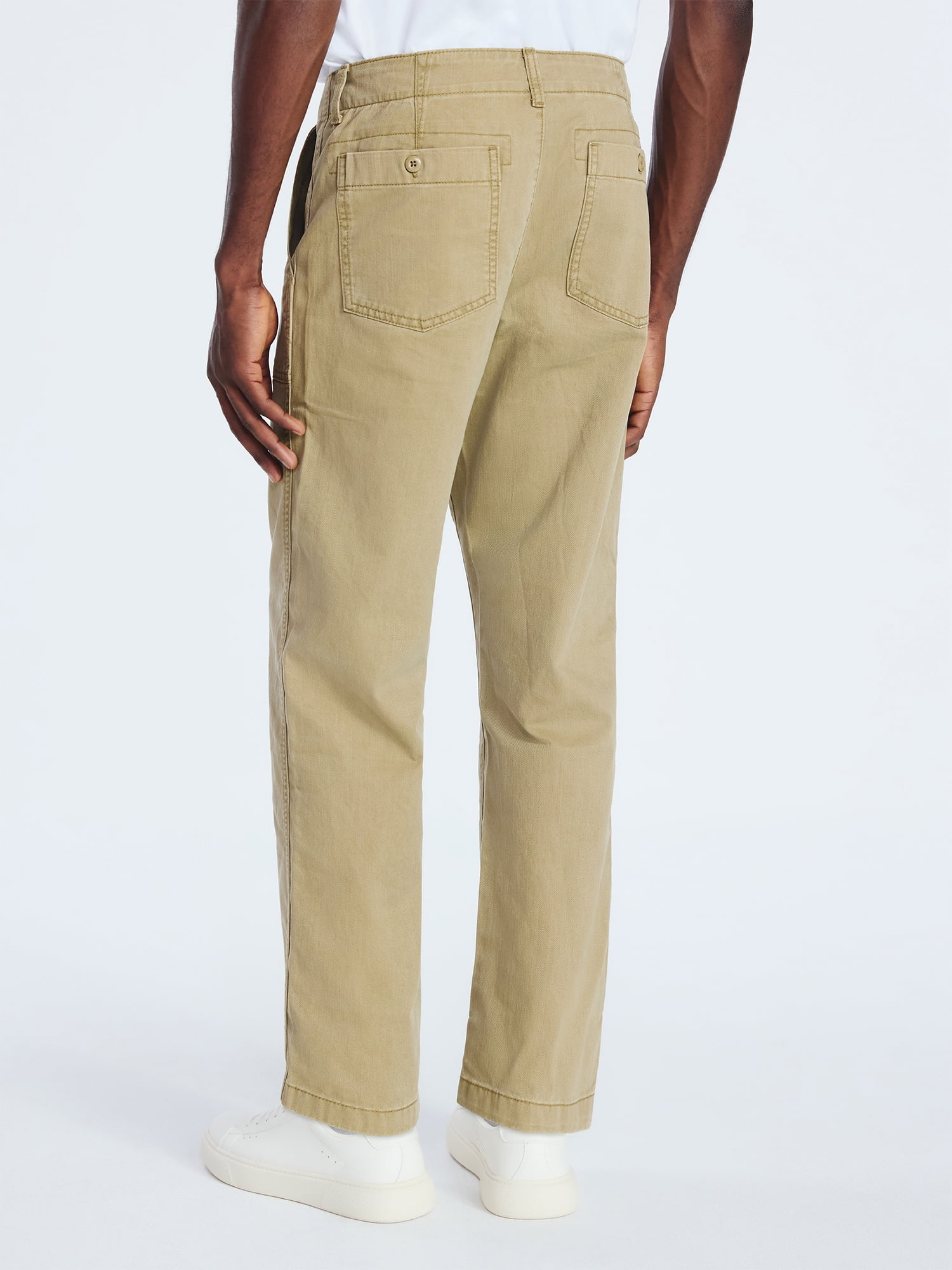 Free Assembly Men's Straight Fit Cotton Utility Pants, Sizes 30-38