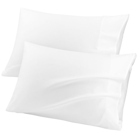 PiccoCasa Pure Cotton Pillowcases 2 Pcs Soft with Envelope White King