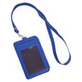 thumbnail image 2 of Sioweci 2-In-1 ID Badge Holder with Lanyard Clear Window 5 Card Slots Faux Leather Solid Color Multi-functional Employee ID Card Case Zipper Coins Wallet Blue, 2 of 13