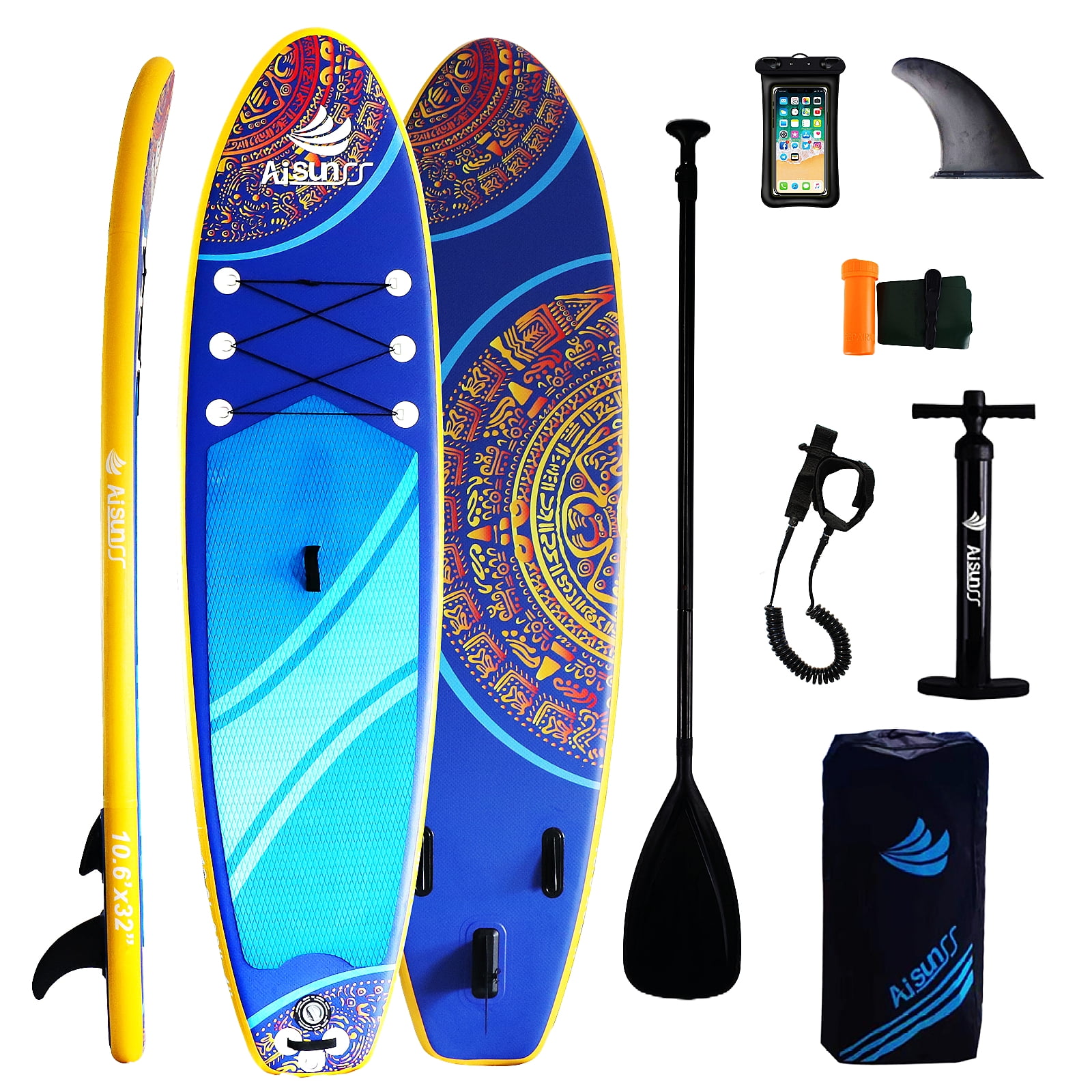 AISUNSS Inflatable Stand up Paddle Board, 10.6ft SUP Paddleboard with