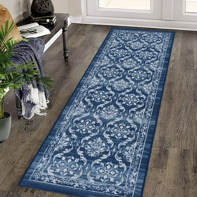 Runner Rug, Washable Runner Rug Non-Slip Area Rug, Stain Resistant Floor Carpet for Hallway Kitchen Doorway Bedside