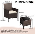 thumbnail image 2 of EastVita 3 Piece Patio Set PE Rattan Patio Conversation Set with 2 Chairs and 1 Coffee Table Outdoor Patio Furniture Set for Patio Front Porch Balcony Bistro - Brown, 2 of 8