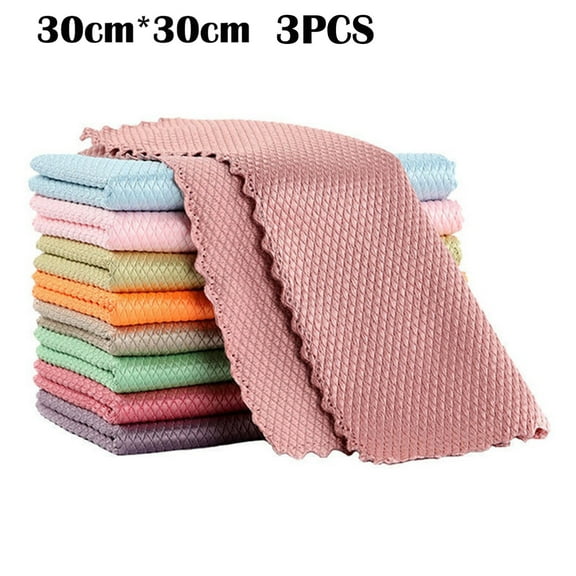 Reuseable Cleaning Cloths Kitchen Washcloths Washable Kitchen Cloth Thick Kitchen Towels Eco Friendly Washing Dishes Cloths Durable Cleaning Cloth 11.8x11.8 Inch (3Pcs)