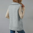 thumbnail image 7 of Fleece Fuzzy Vest Coat Womens Sleeveless Sherpa Outerwear Jackets Button Down Collared Fuzzy Vests Gray, 2XL, 7 of 7