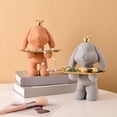 thumbnail image 3 of GUOOL Resin Tray Crown Rabbit Girl Key Storage Ornaments Fruit Snack Tray Living Room Gray, 3 of 8