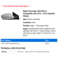 thumbnail image 2 of Right Passenger Side Mirror - Compatible with 2014 - 2016 Hyundai Elantra 2015, 2 of 2