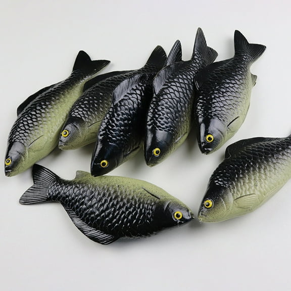 Sioweci Simulated Fish Model Realistic Black White Artificial Crucian Figurine Fish Decoration Ornament Kids Animal Learning Toy Photo Prop Black