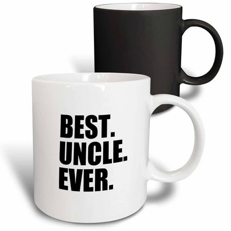 

3dRose Best Uncle Ever - Family gifts for relatives and honorary uncles and great uncles - black text Magic Transforming Mug 11oz