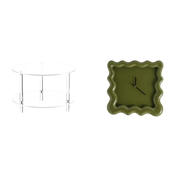 Mesa auxiliar redonda de acrílico,Mesa auxiliar redonda de acrílico,mesita de noche.,Mesa auxiliar redonda pequeña de acrílico transparente para bebidas,Reloj de pared,Reloj de pared