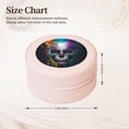 thumbnail image 2 of Yiaed Modern Abstract Colorful Skull Print Travel Jewelry Case Bridesmaid Gift Boxes Jewelry Travel Organizer Small Round Jewelry Box Mini Storage-Pink, 2 of 7