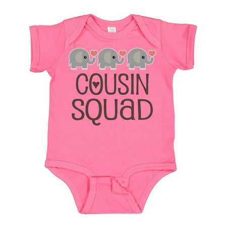 

Inktastic Cousin Squad Elephant Gift Baby Boy or Baby Girl Bodysuit